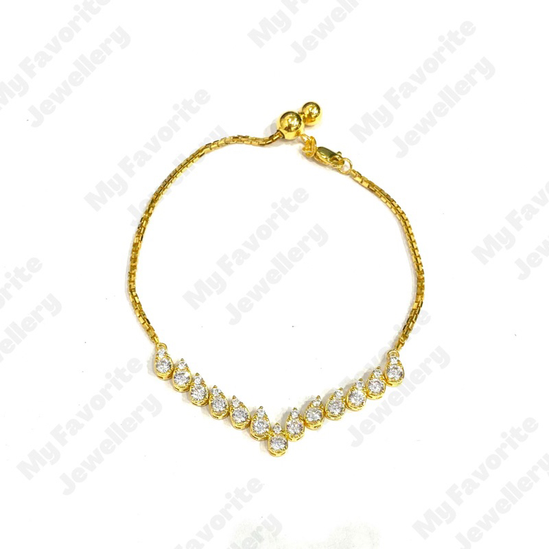 Gelang Serut Aurel Tetes Emas Asli Kadar 700 #myfavtk