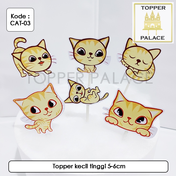 

CAT-03 Cat cake topper l cupcake topper kucing - 6pcs