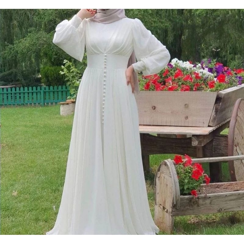 Khusus Putih dress simple akad prewed
