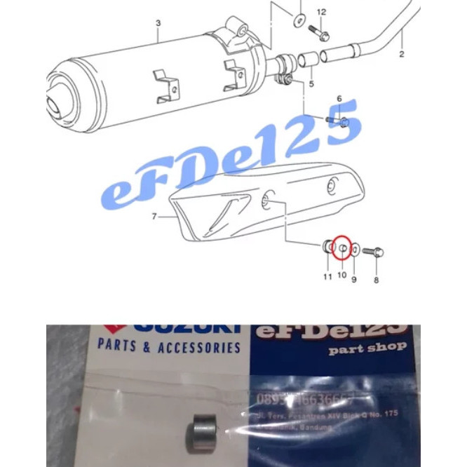 Bosh Karet Cover Knalpot Shogun 125 Robot Shogun 125 R Skywave Hayate