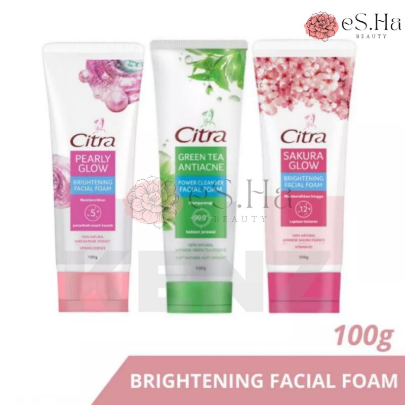 ✨eS.Ha✨ CITRA Facial Foam | Pembersih Wajah Pearly Glow Sakura Glow 100gr | Unilever