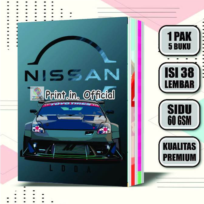 

Buku Tulis Custom Nissan Car 38 Lembar / Buku Tulis Sekolah