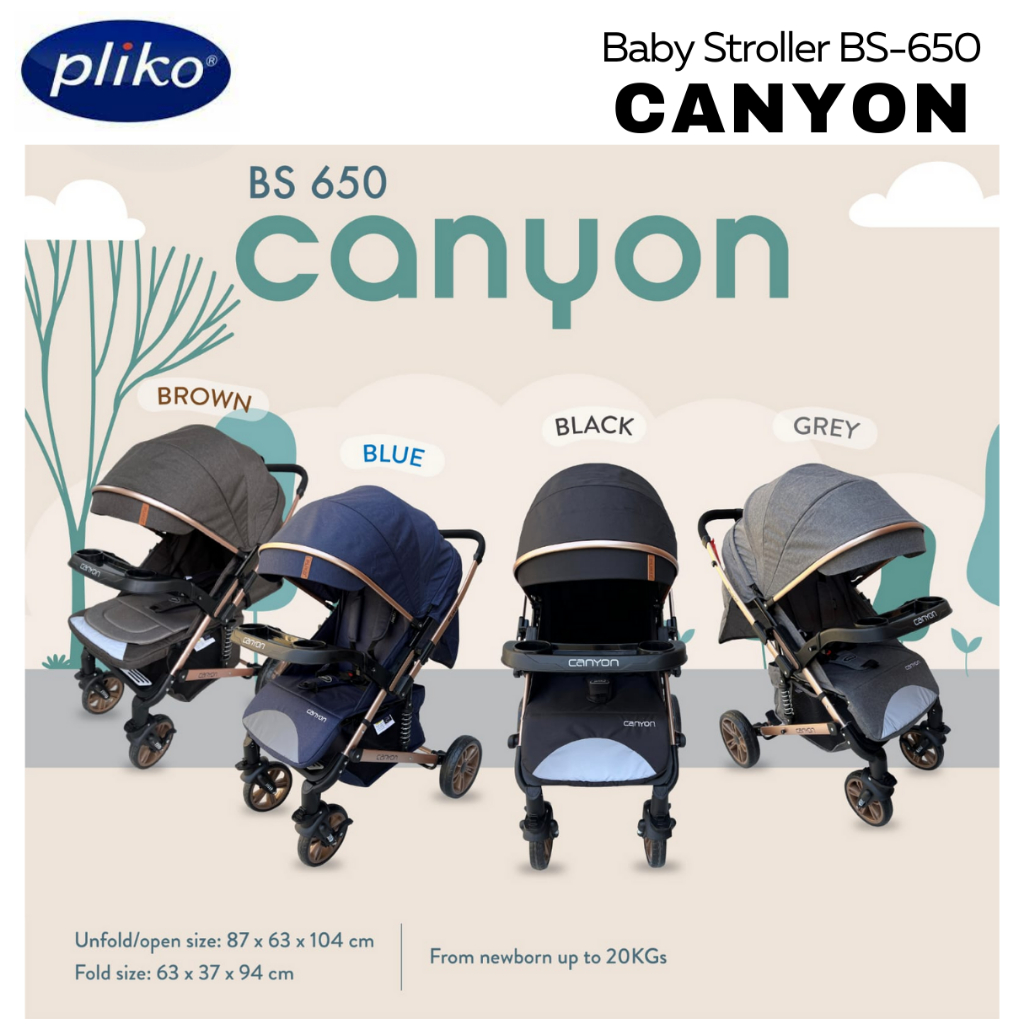 ADA WARNA BARU Stroller Bayi Baby Stroller Anak Kereta Dorong Pliko Canyon BS 650 Handle Bolak-balik