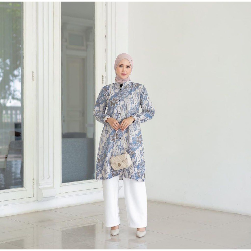 Benang Raja Tunik Batik Wanita Katun Motif Seno