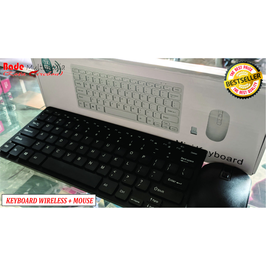 KEYBOARD MINI WIRELESS + MOUSE WIRELESS TERMURAH COMBO SET GKM901