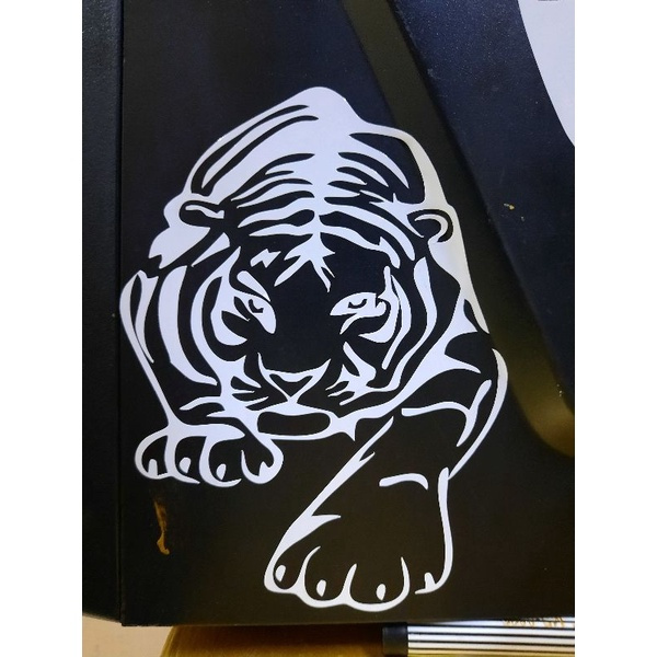 1556 cuting sticker harimau (stiker harimau) untuk kaca belakang  dan body mobil motor bisa lebar 15