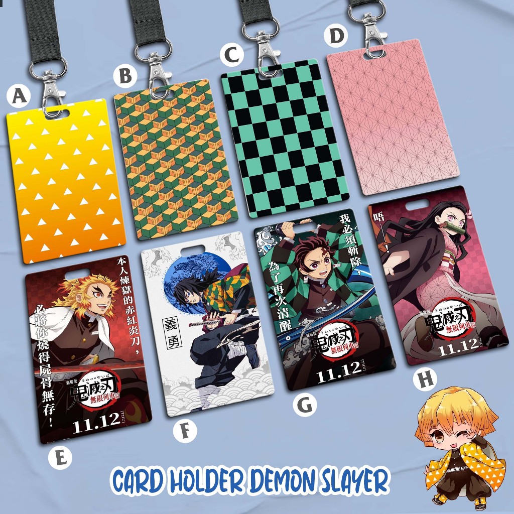 

LANYARD CARD HOLDER Name Tag Demon Slayer Kartu E-money Brizzi Flazz MRT Kantor Sekolah