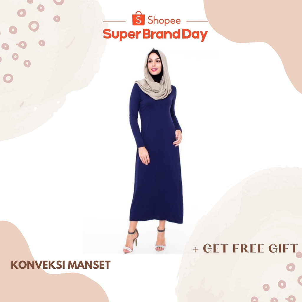 inner gamis | inner span dress | inner dress lengan panjang wanita muslim premium quality