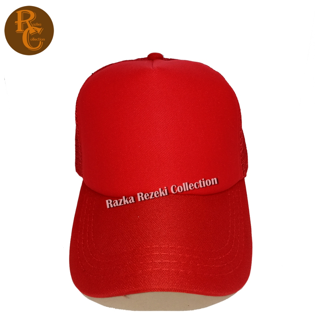 Topi trucker Jaring Polos Kombinasi // Topi Jaring busa // Topi Pria Terlaris