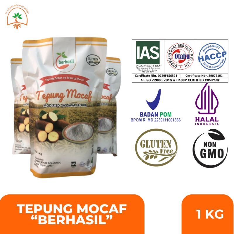 

Tepung Mocaf Gluten Free 1kg 500 gram 250 gram – Tepung Singkong Bebas Gluten | BPOM HALAL HACCP ISO 22000