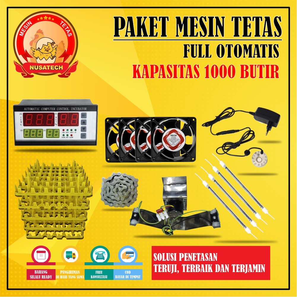 Paket Lengkap Mesin Tetas Full Otomatis Kapasitas 1000 Telur Penetas
