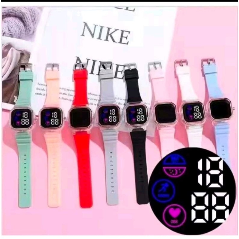 Jam Tangan KARET DIgital Jam Rubber Led Digital Jam Wanita Couple