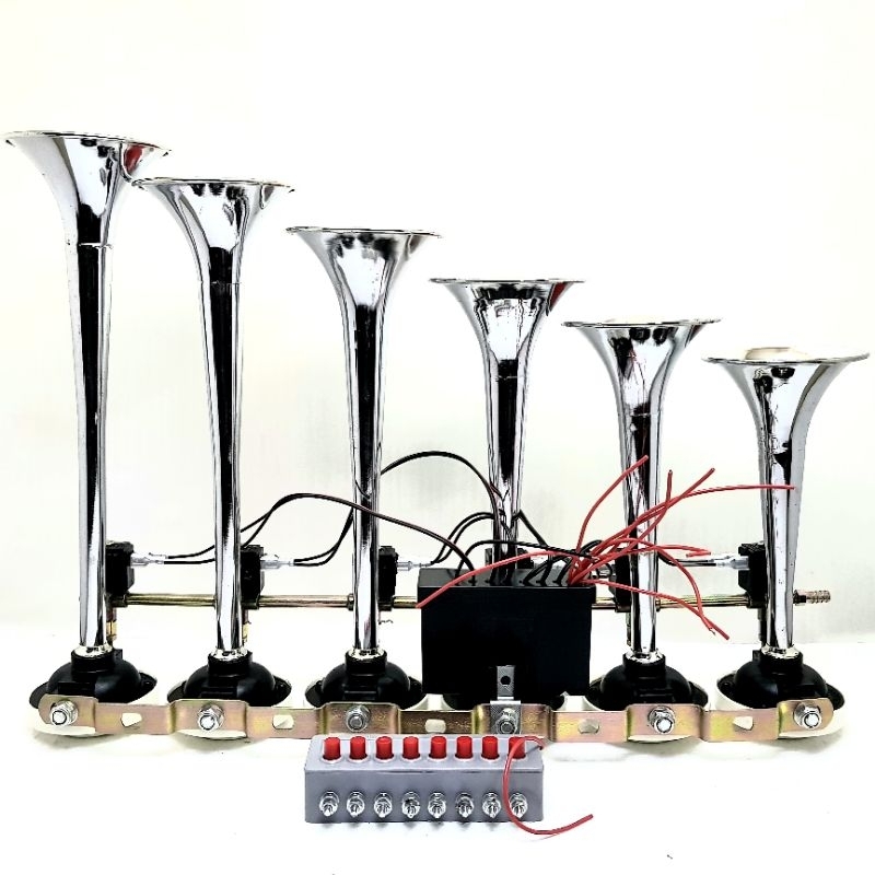 Klakson Telolet 6 Corong 8 Tombol 24V