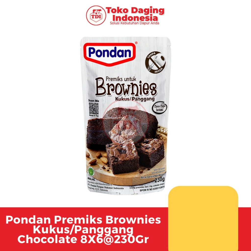 

Pondan Brownies Kukus/Panggang