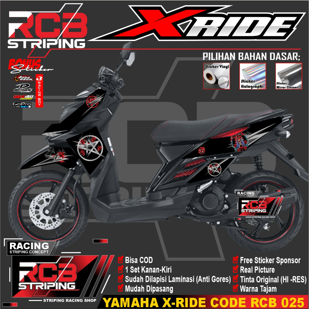 STRIPING STICKER X Ride 115 Medusa semi Full Body Stiker X Ride 115 X Ride 115 RCB 025
