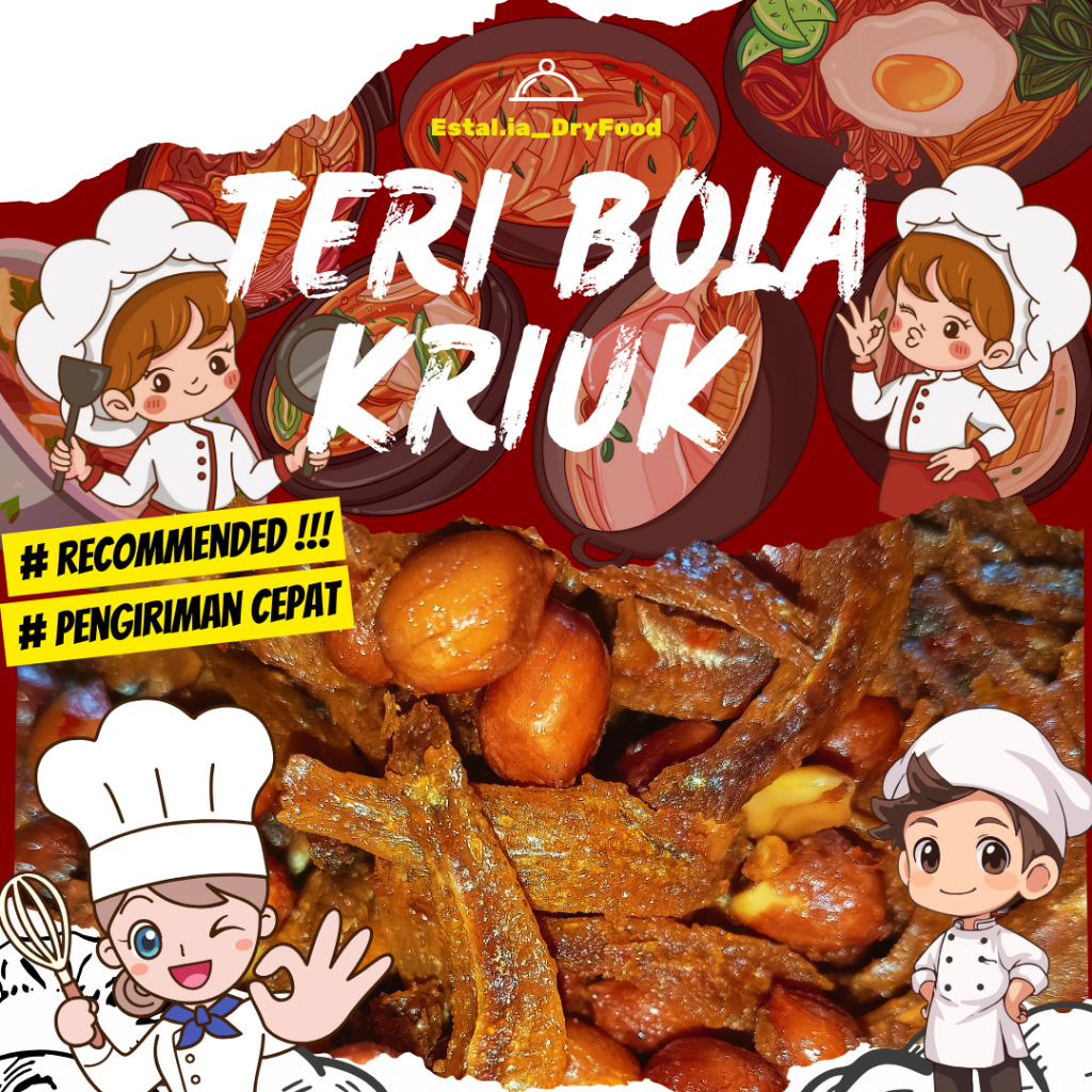 

WAJIB BANGET !!! TERI BOLA KRIUK PEDAS !!! / STANDING POUCH / 100, 150, 250 Gram