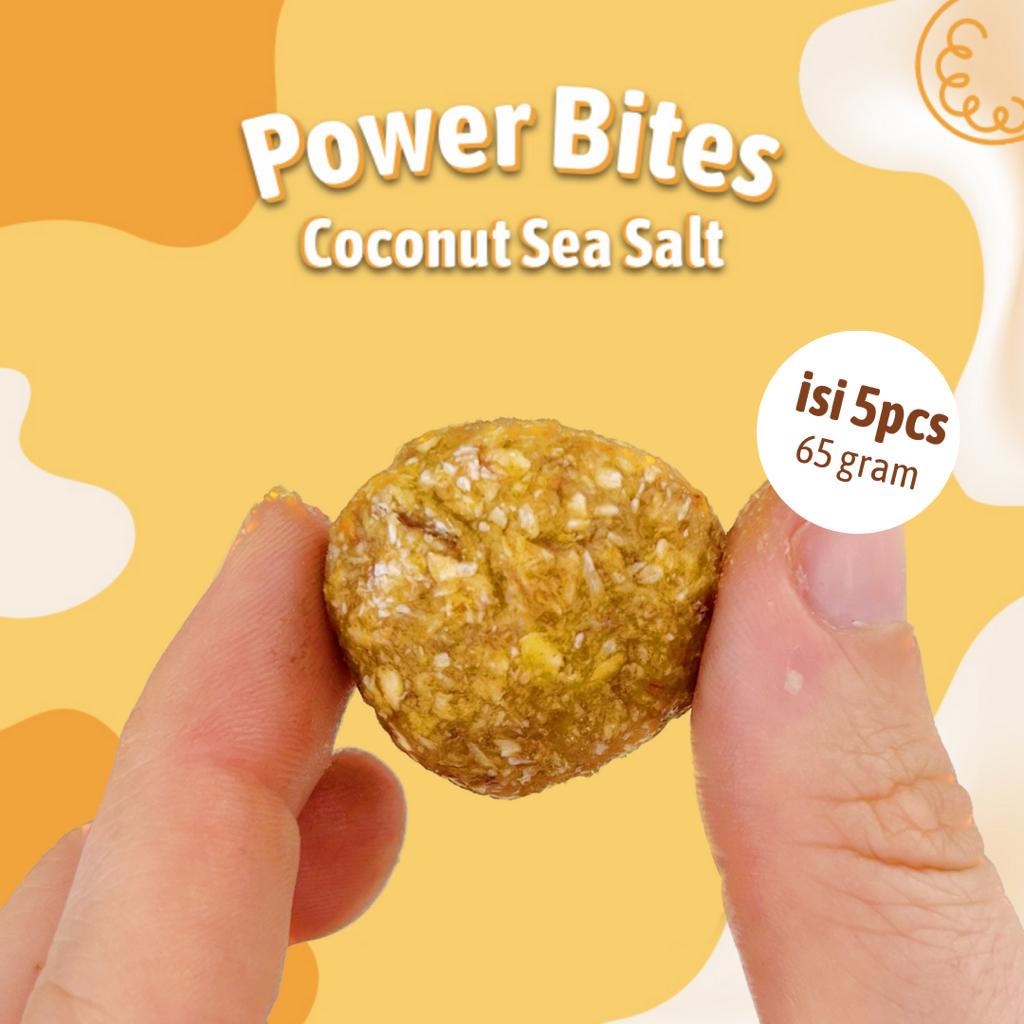 

Power Bites Coconut Sea Salt 65g Healthy Snack Oat Protein Kesehatan Ready to Eat Cemilan