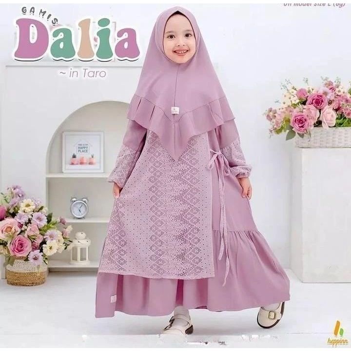 COD - Gamis anak syar`i kids mix brukat malika terbaru - Gamis anak brukat + jilbab - Baju syar`i an