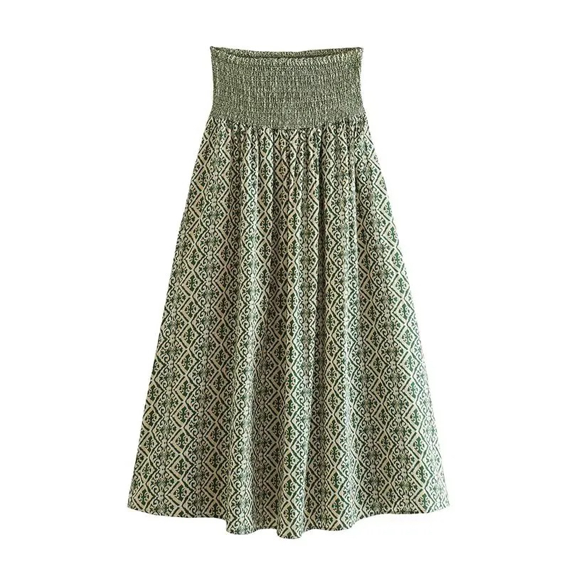 ROK MIDI HIJAU RETRO SKJT2100343J372