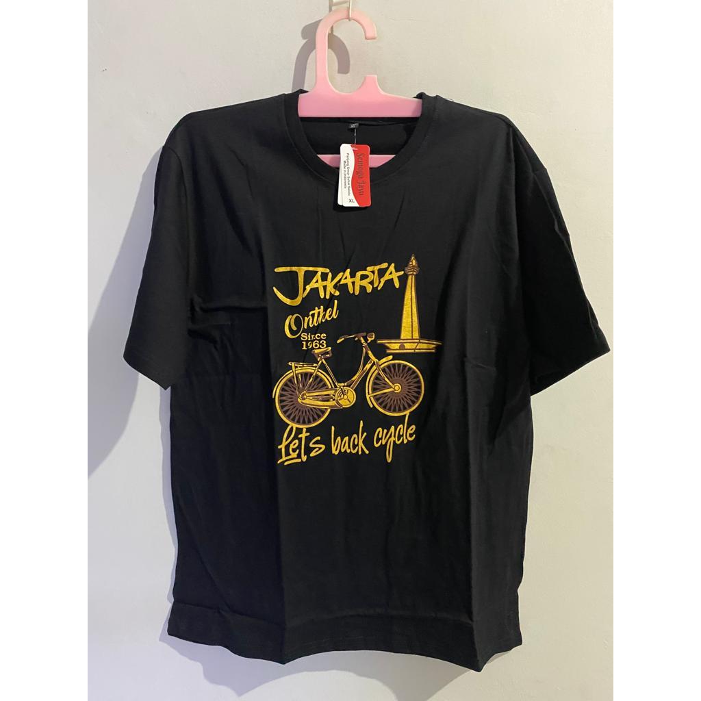 KAOS DEWASA MOTIF JAKARTA / KAOS WISATA / KAOS OLEH OLEH / KAOS MOTIF ONTEL / BAJU OLEH OLEH WISATA 