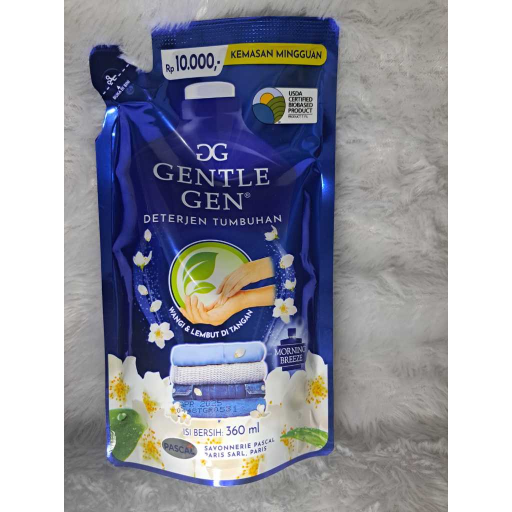 Gentle Gen Liquid Detergent Morning Breeze REFFIL - 360 ML / Detergent Cair Biru