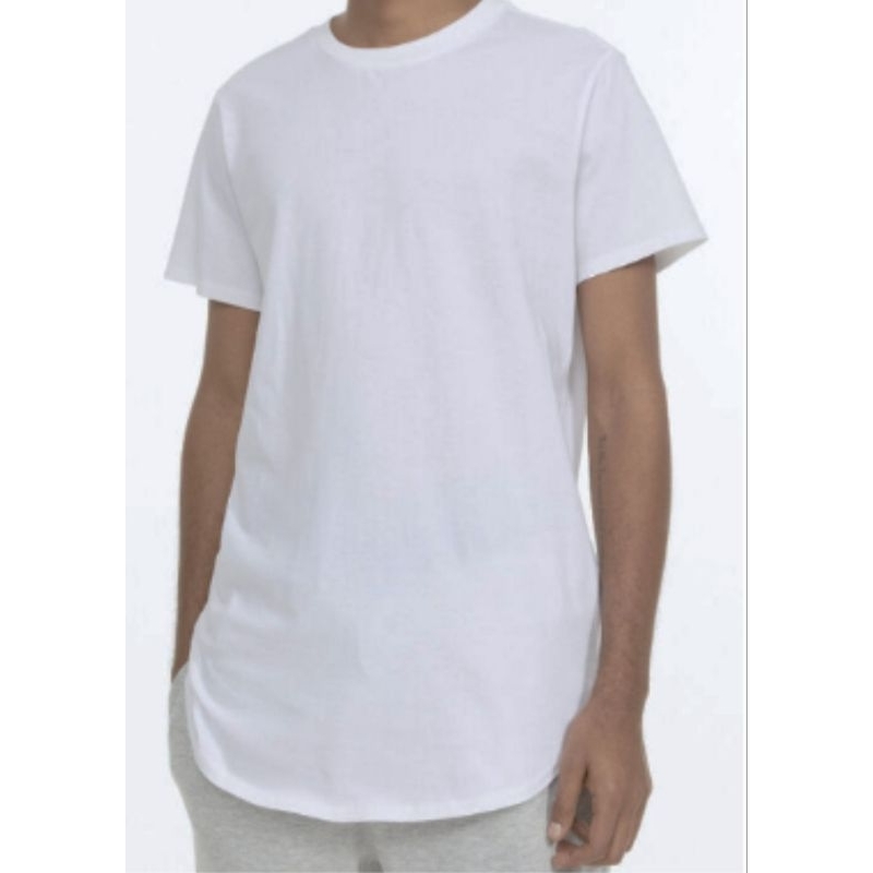 kaos polos longline pria