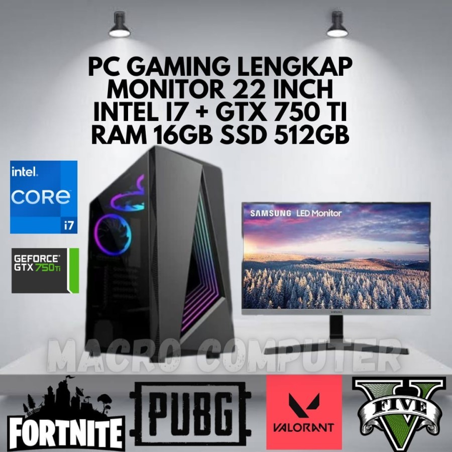 PC GAMING I7 GTX 750 TI +MONITOR FULLSET|PC GAMING MURAH I5 I7 LENGKAP
