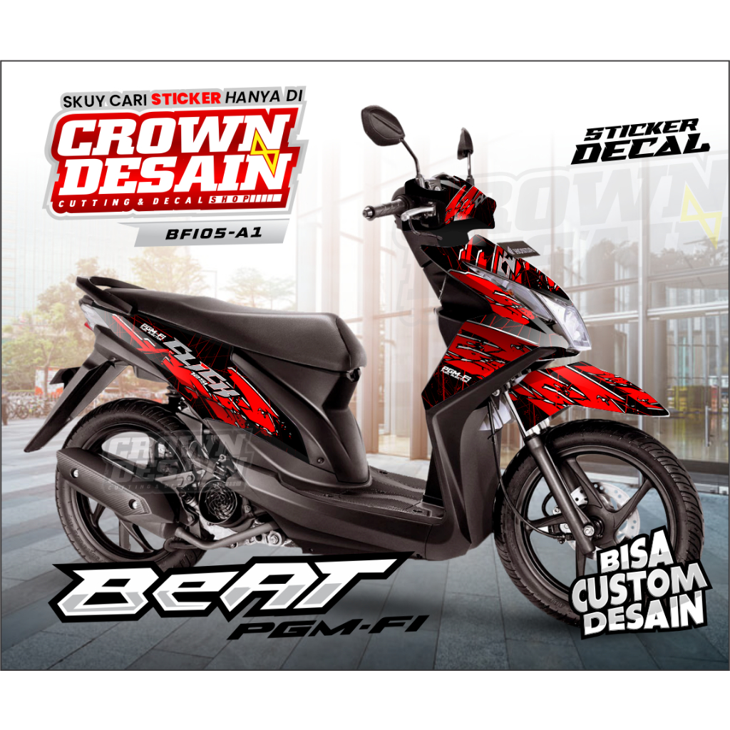 Decal Honda Beat PGM-FI Fullbody - Sticker Decal Beat Fi 2015 Striping Beat Fi - BFI05