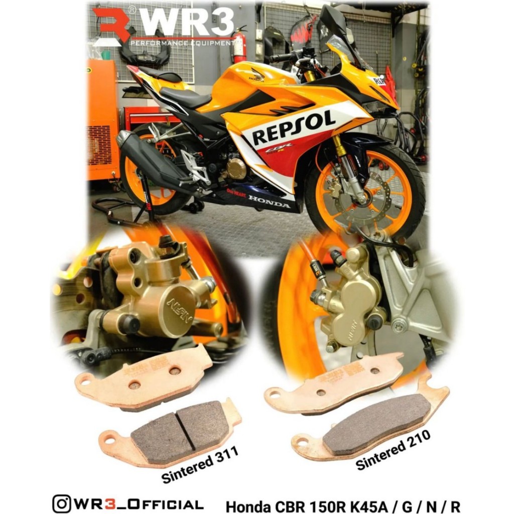 Kampas Rem WR3 Depan 311 Belakang 210 CBR 150 150R K45G K45N K45R