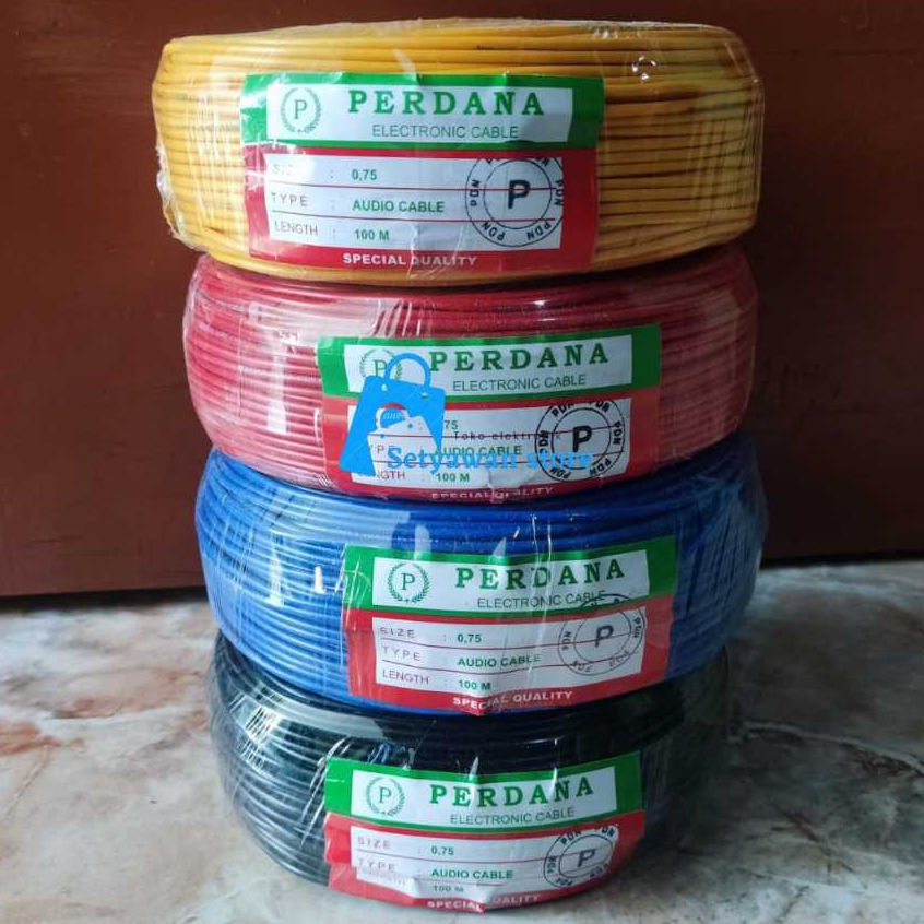 Permeter Kabel Listrik Serabut Tunggal NYAF Perdana 0,75 mm