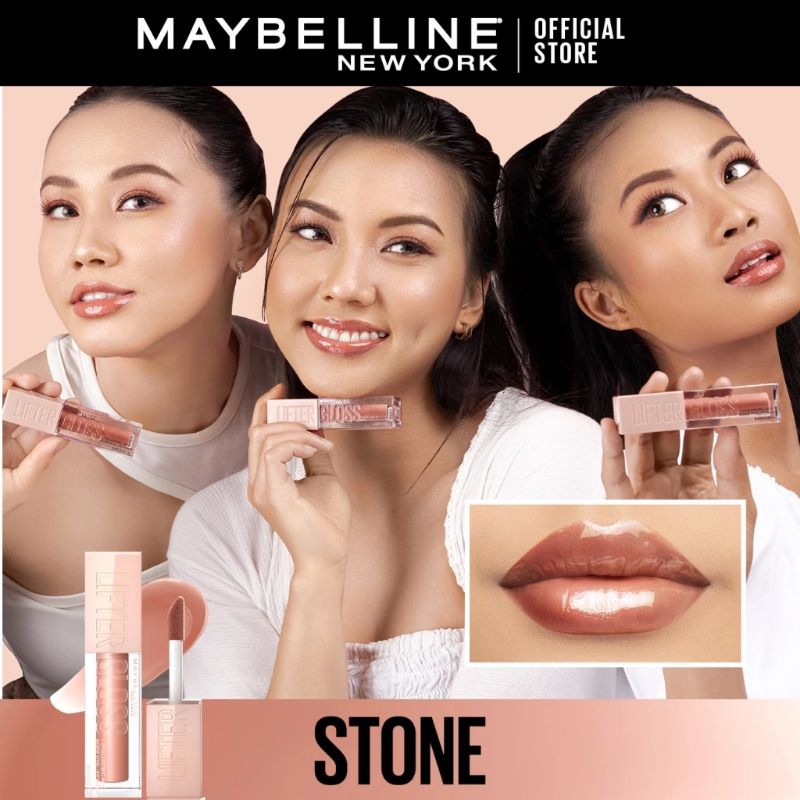 Lip gloss viral dari Maybelline 008 STONE - Lip Gloss dengan warna nude