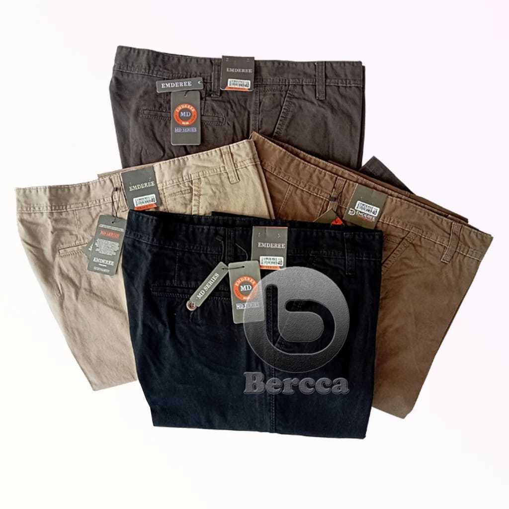 Celana Katun Panjang Pria Reguler Ukuran 27 40 Merk EMDEREE 100% Original / Celana Formal Pria Katun