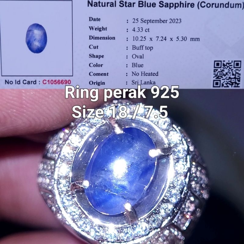 Natural blue sapphire star ceylon safir srilanka