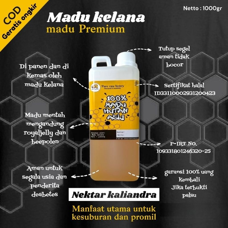 

Madu Kaliandra Murni 1kg Full Nektar