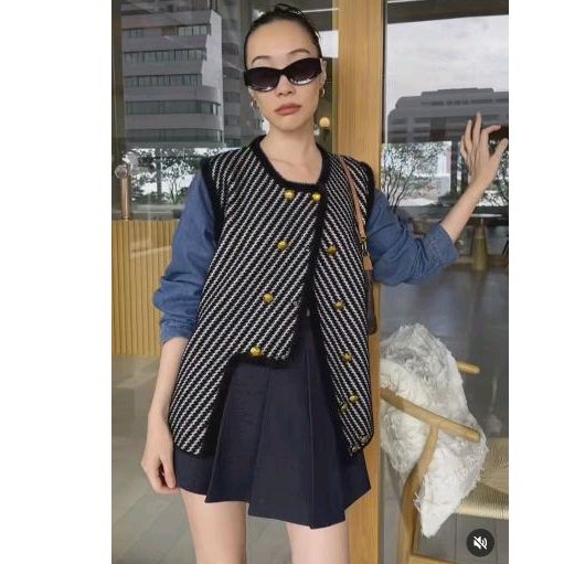 atasan rajut mix denim Vsop BKK