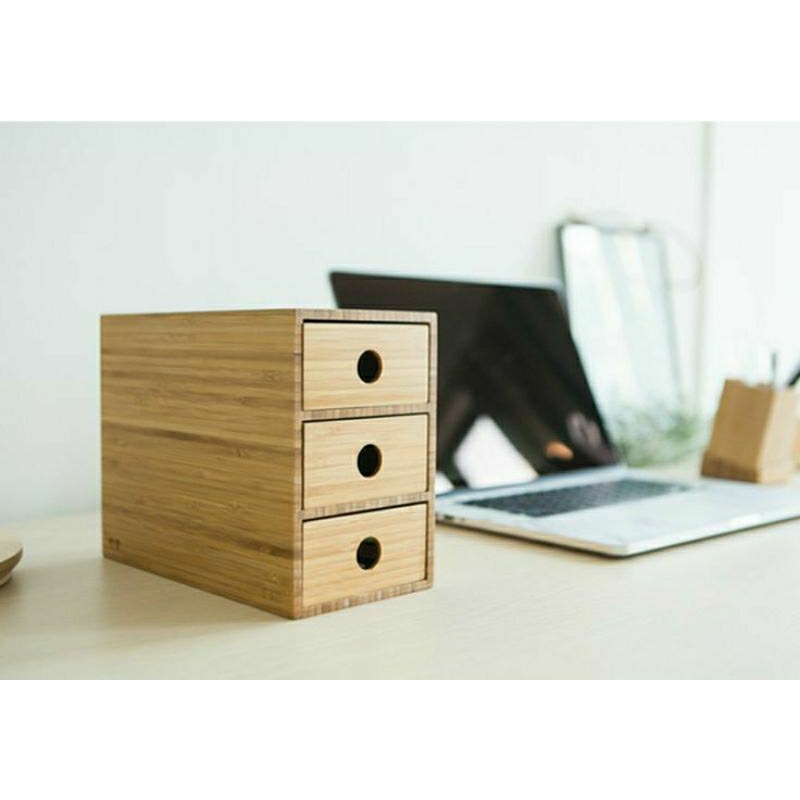 Rak kayu susun / Lanci susun / Laci kayu / Mini Storage Desk / Kotak susun serbaguna