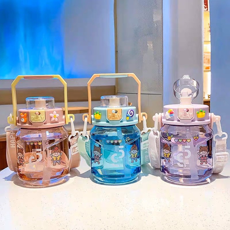Lovely Big Belly Cup Water Bottle / Botol Minum Anak 1100ml BPA Free tali Panjang