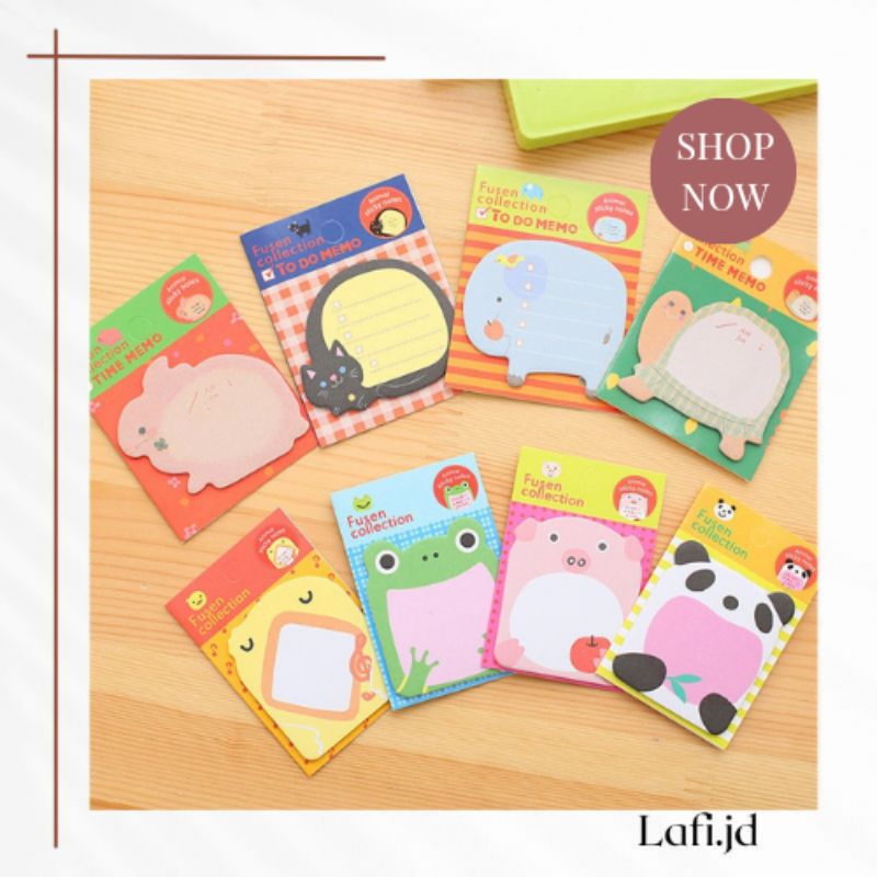 

AT101 Sticky Notes Motif Hewan Tempelan Kertas Catatan Memo Note Karakter Animal Mini Alat Tulis