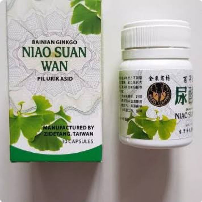 Niao Suan Wan Bainian Ginkgo (pil urik acid) cap gajah - Asam Urat