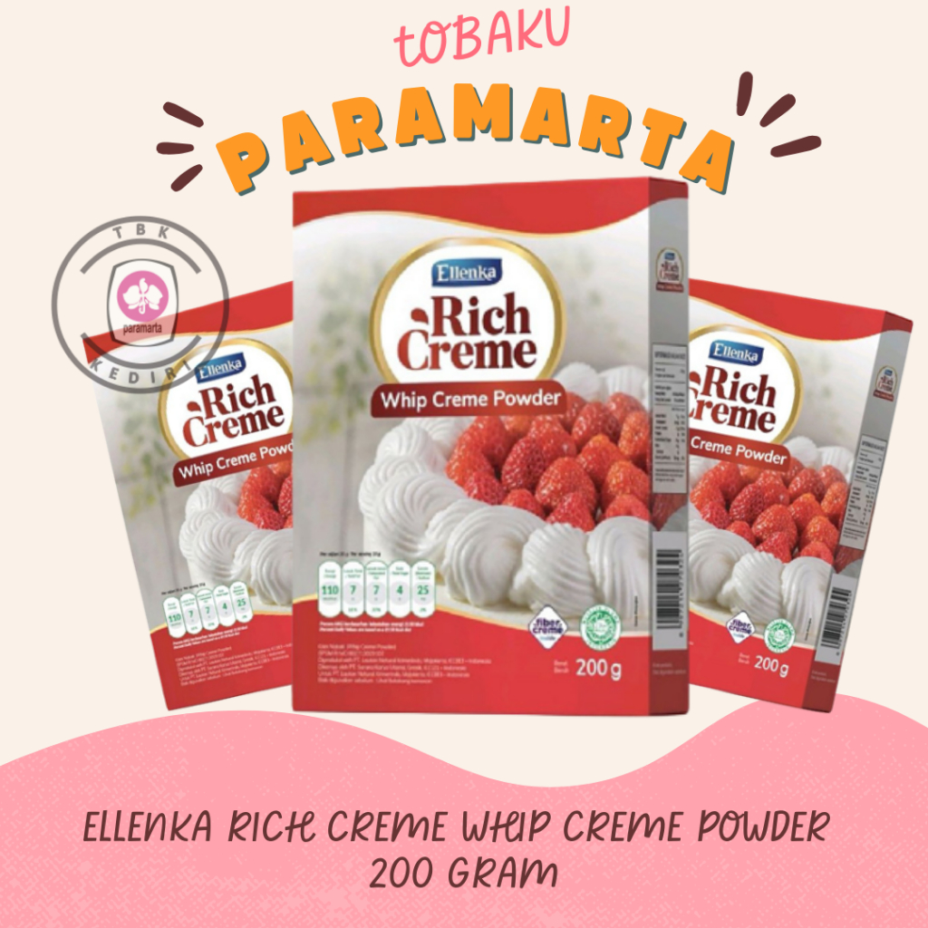 

WHIP CREME POWDER ELLENKA RICH CREME 200 GRAM / BUBUK WHIP CREME MURAH