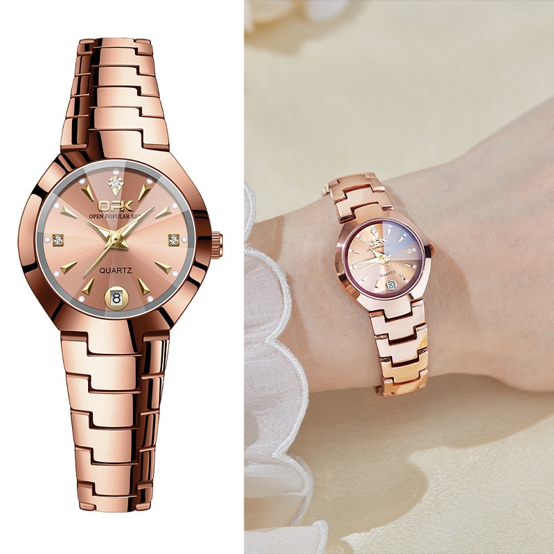 OPK Jam Tangan Wanita Anti Air Kecil Original Cewek Murah Terbaru Analog Mawar Emas Women Watch Cod