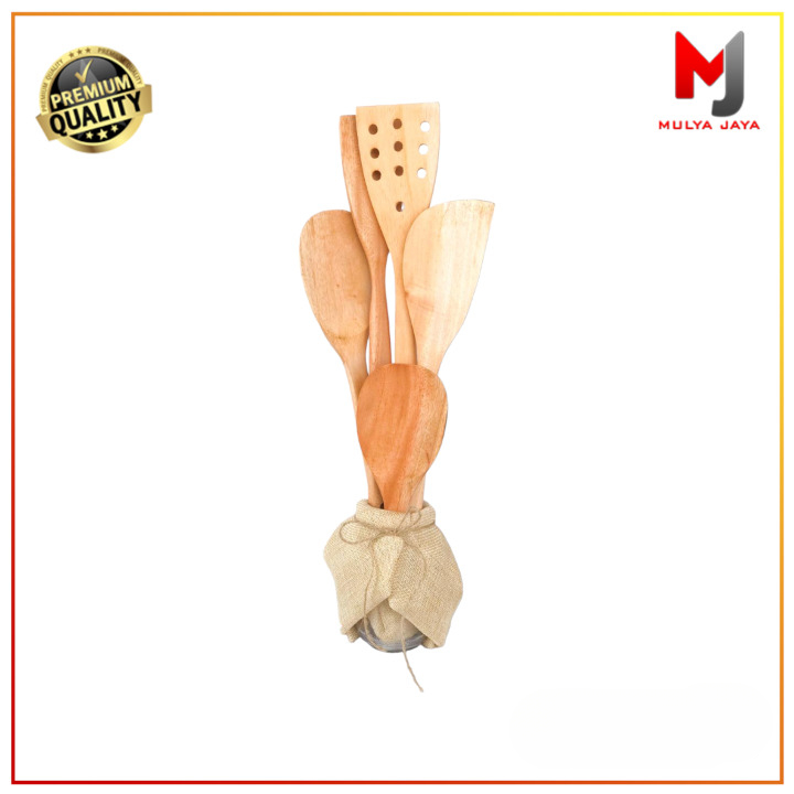 Mulya Jaya Sutil Kayu Set Foodgrade Tahan Panas / Sodet Kayu