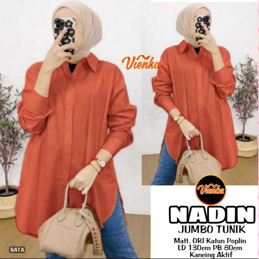 NADIN BLOUSE KATUN POPLIN JUMBO LD 130 XXXL