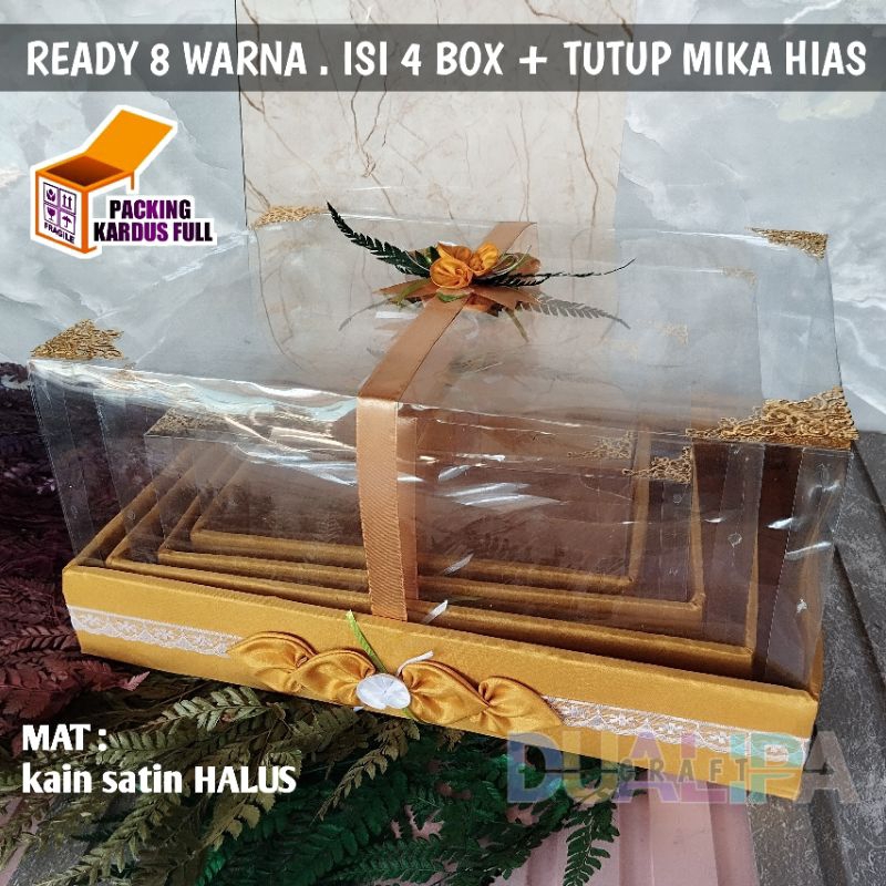 

Kotak Hantaran Pernikahan Set Lengkap Isi 4 Box Seserahan Parcel Mika Unik Kekinian