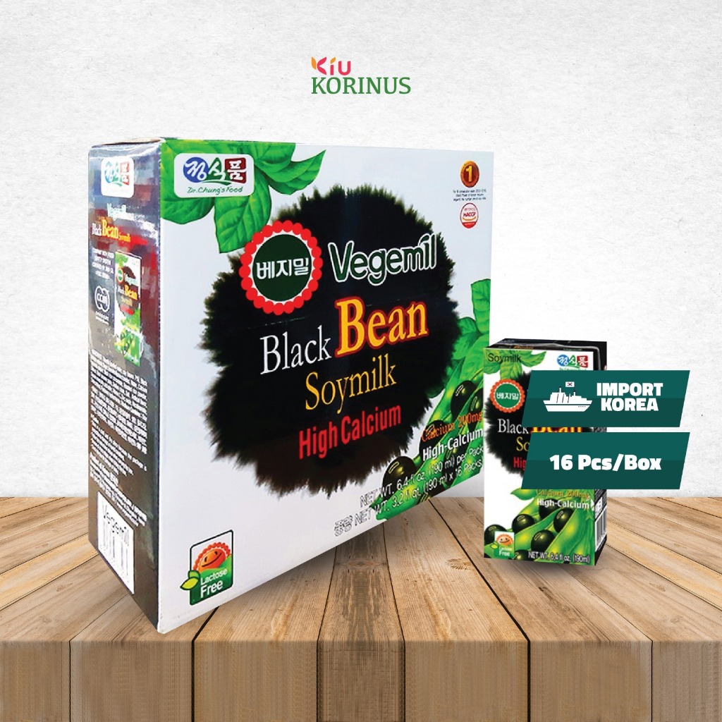 

VEGEMIL BLACK BEAN SOYBEAN MILK HIGH CALCIUM 1 BOX (isi 16 pcs) 190ML