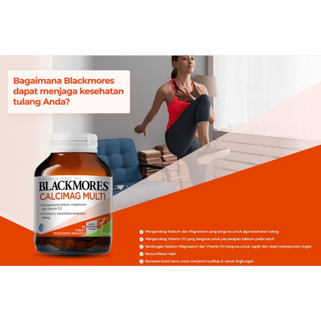Blackmores CALCIMAG MULTI isi 30 / 60 Tablet - Sumber Kalsium, Vitamin D3, Magnesium & Vitamin K - B