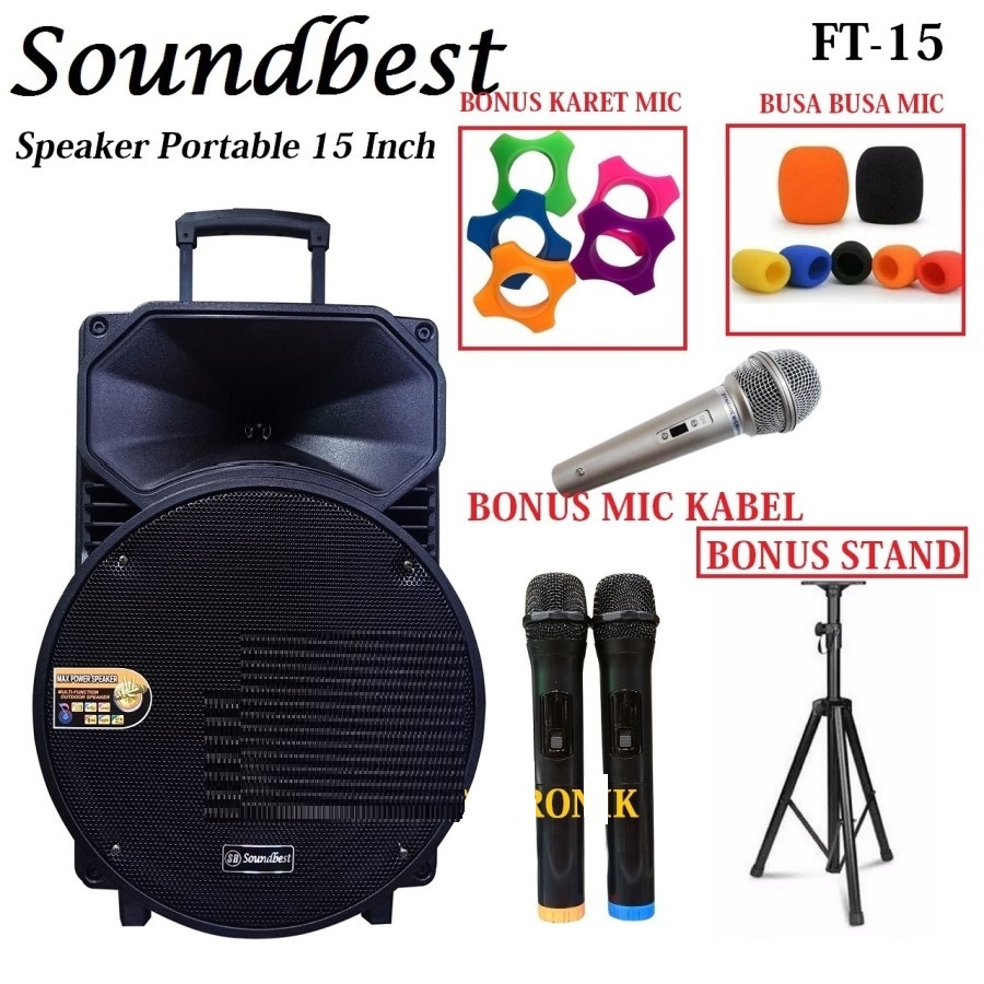 Speaker Portable 15 inch soundbest Ft-16 Speaker Soundbest