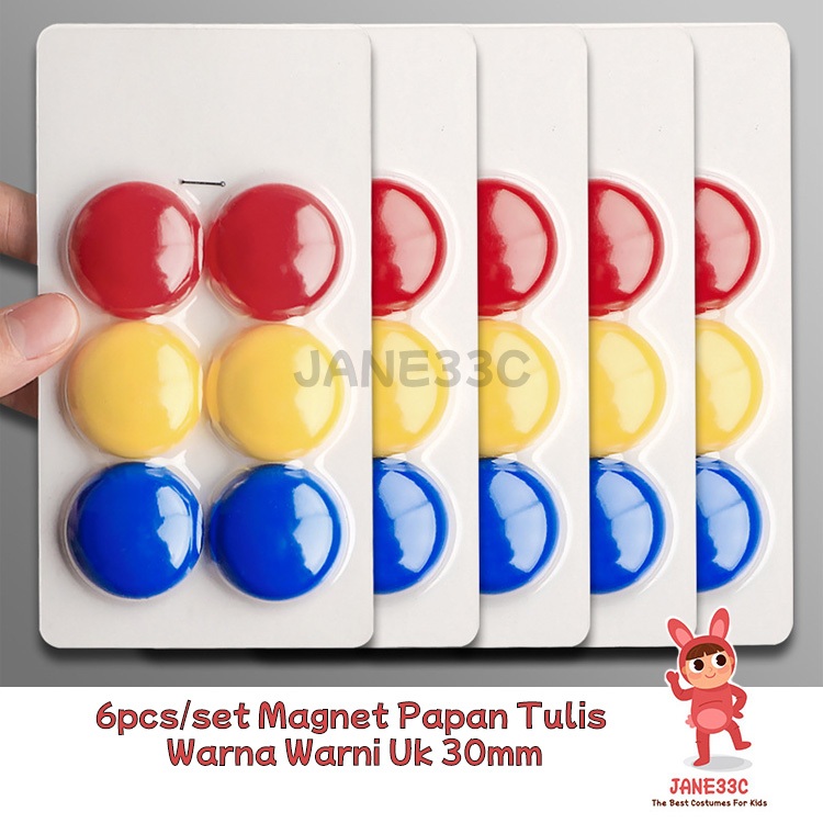 

6pcs/set Magnet Papan Tulis Warna Warni Uk 30mm