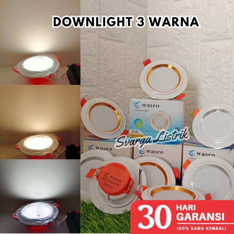 Lampu Led Panel Downlight 3 Warna Lampu Plafon 2,5 inch
