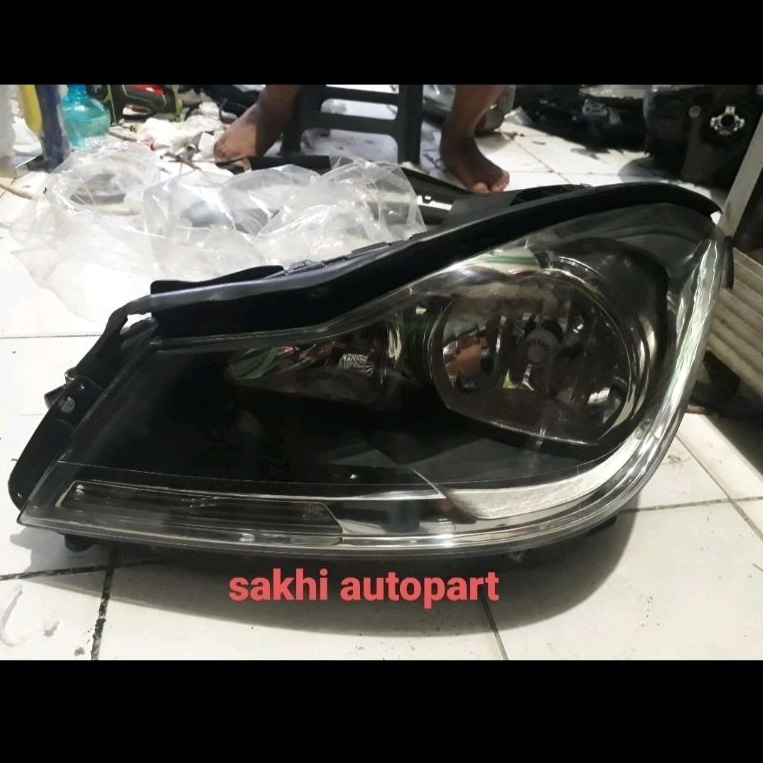 headlamp mercy mercedes benz w204 hitam kiri original